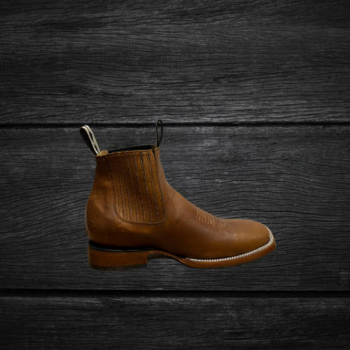Men's Genuine Leather Square Toe Short Boots