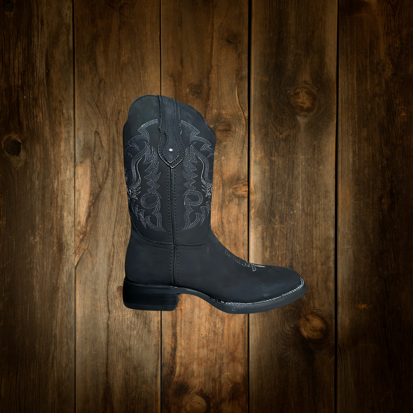 Botas de piel de vaca con punta cuadrada para hombre