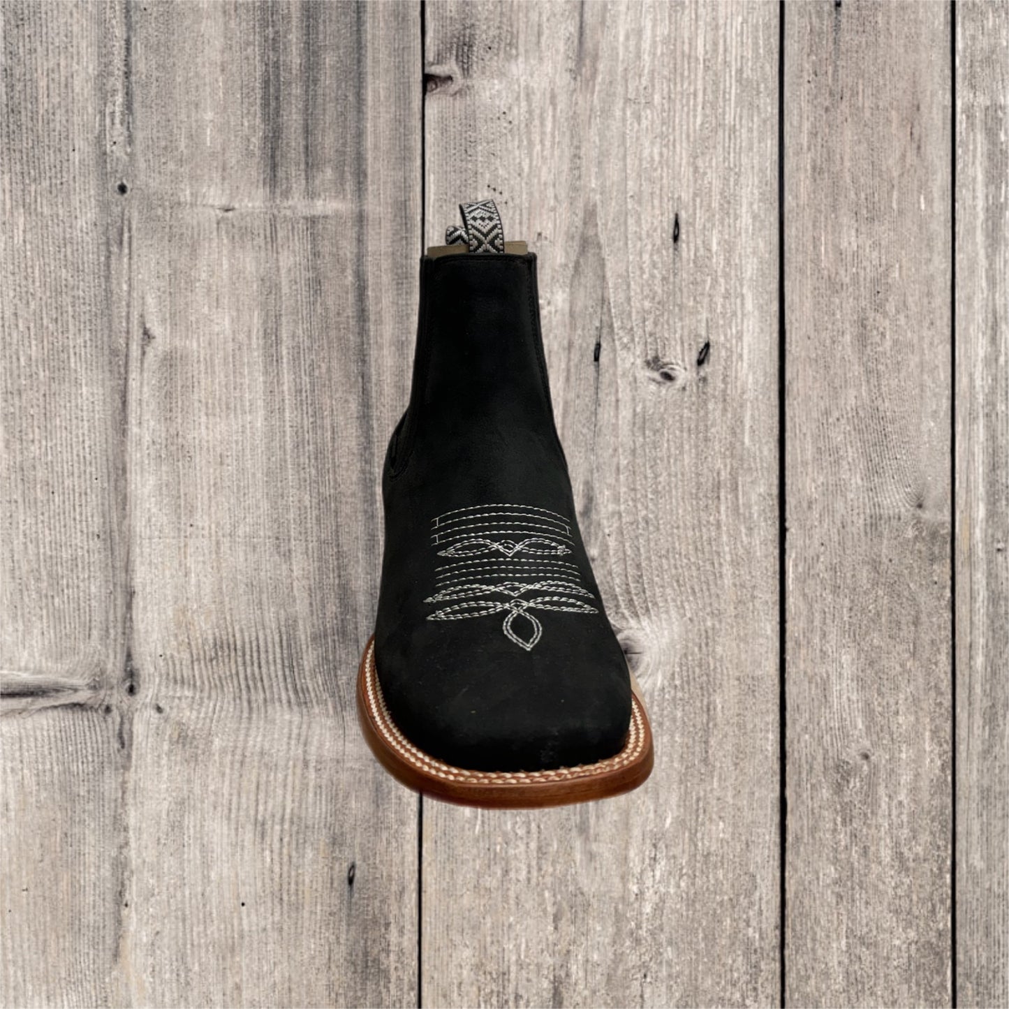 Botas cortas de nubuck con punta cuadrada para hombre