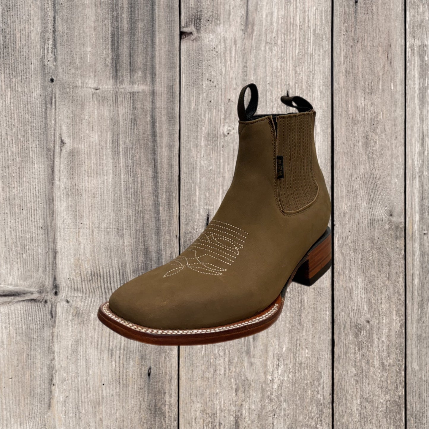 Botas cortas de nubuck con punta cuadrada para hombre