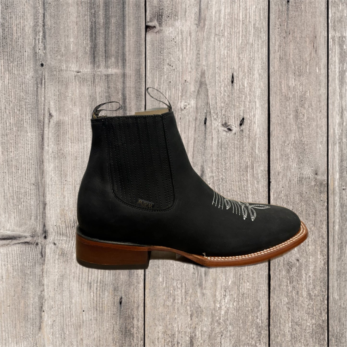 Botas cortas de nubuck con punta cuadrada para hombre
