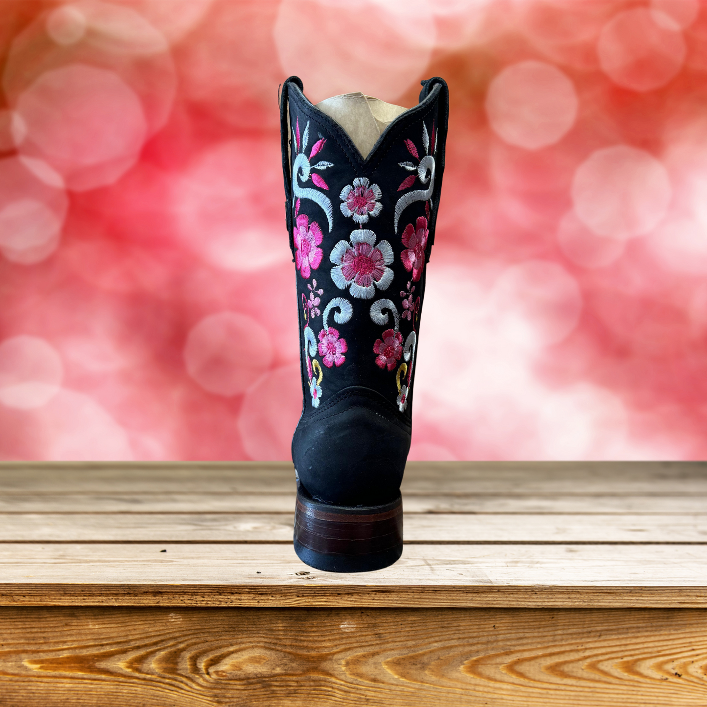 Women’s Flower Blossom Square Toe Boots
