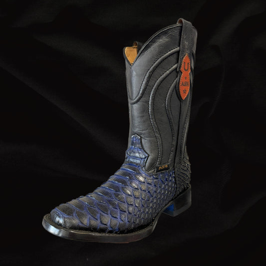 Python Blue Bottom Square Toe Cowboy Boot