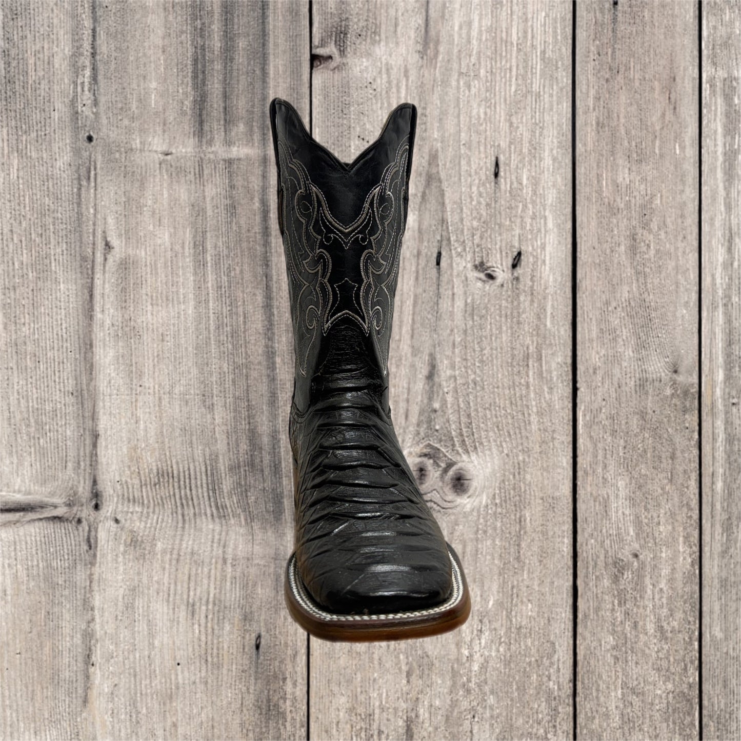 Botas vaqueras occidentales con punta cuadrada de pitón para hombre