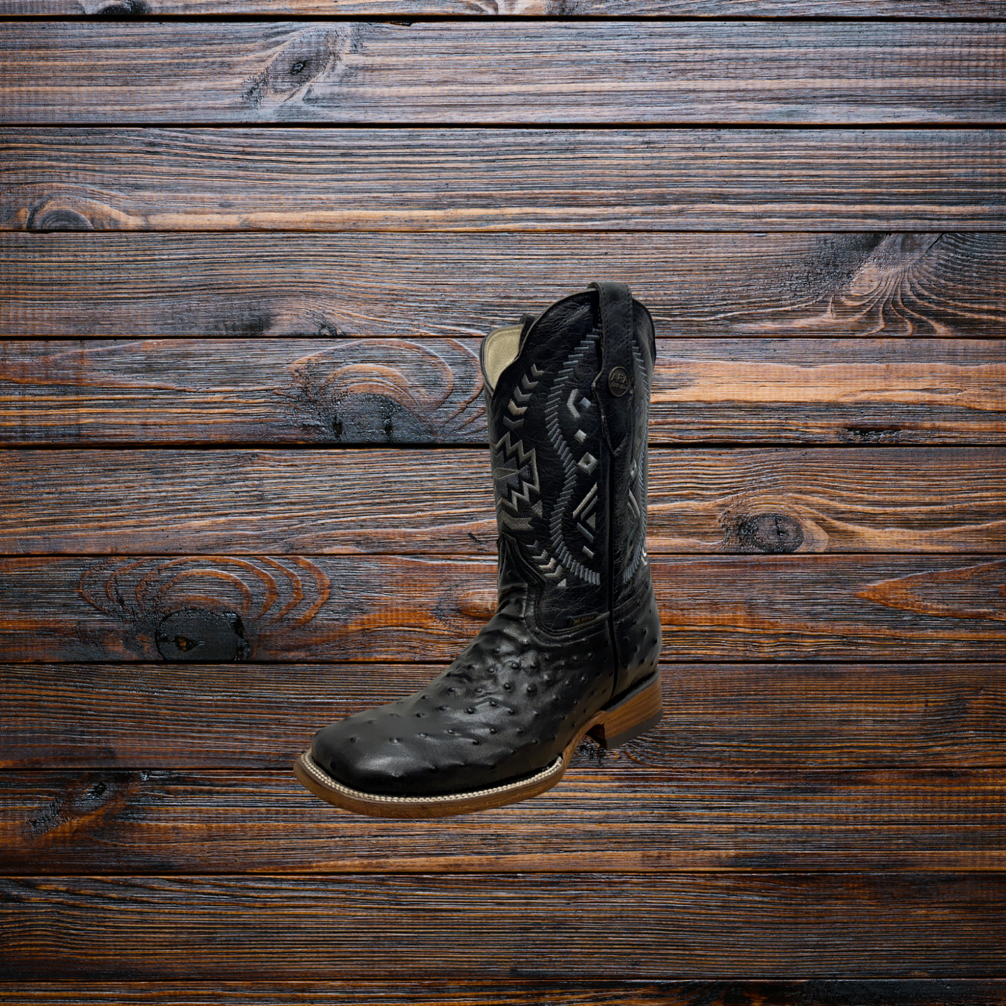 Men's Ostrich Square Toe Cowboy Boots