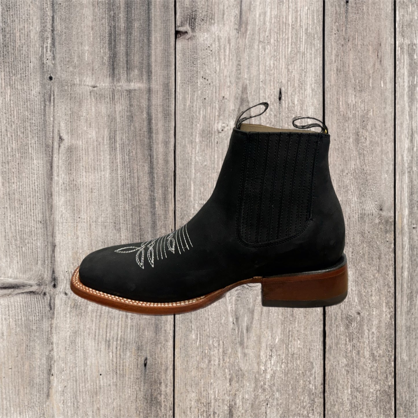 Botas cortas de nubuck con punta cuadrada para hombre