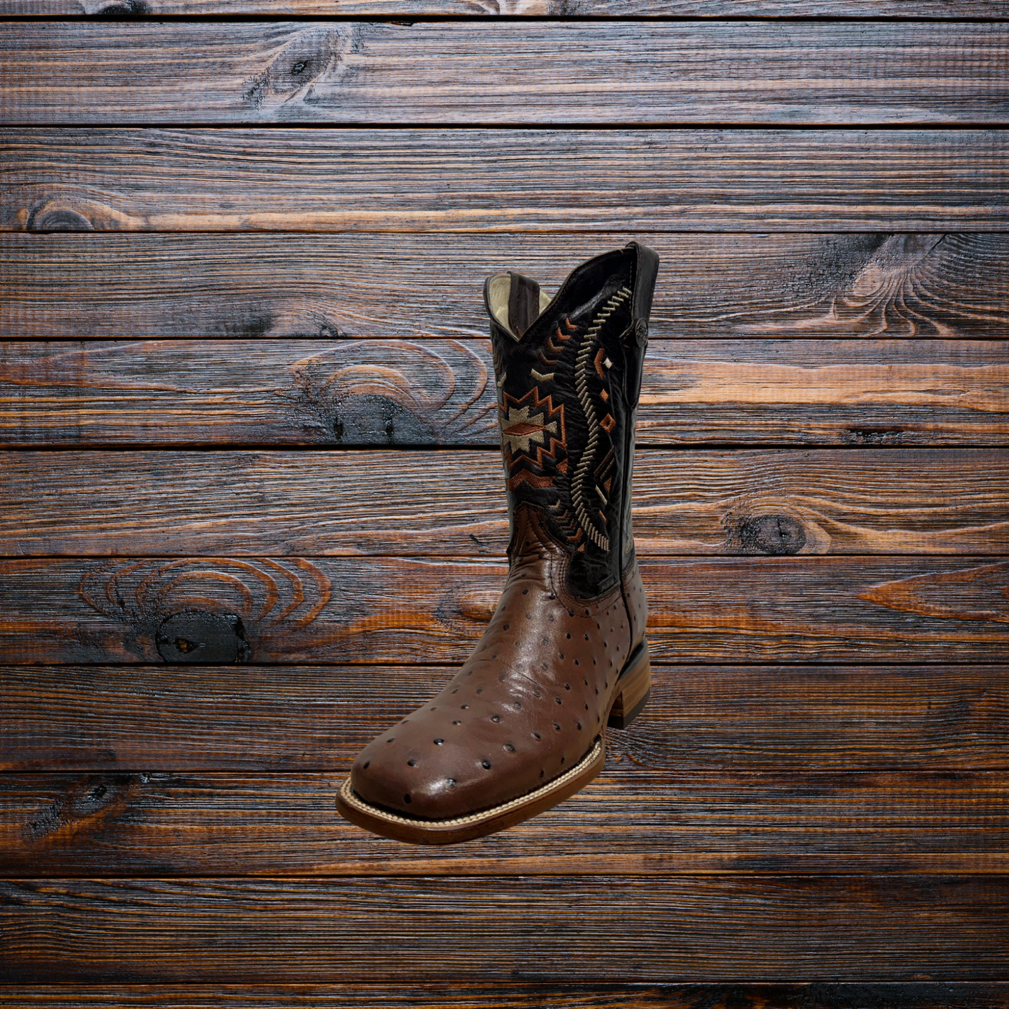 Men's Ostrich Square Toe Cowboy Boots