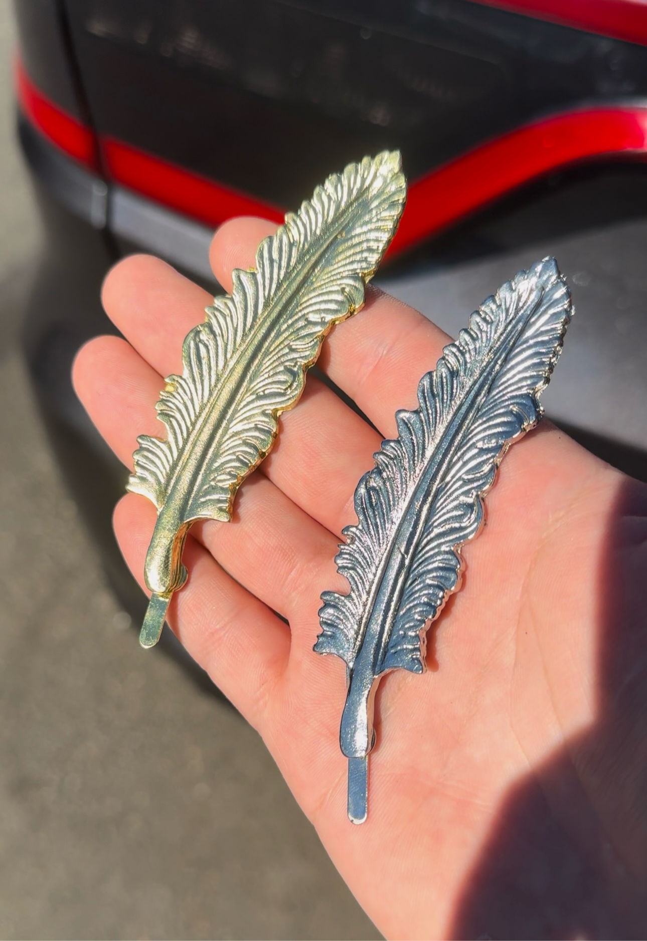 Metal Hat Feather