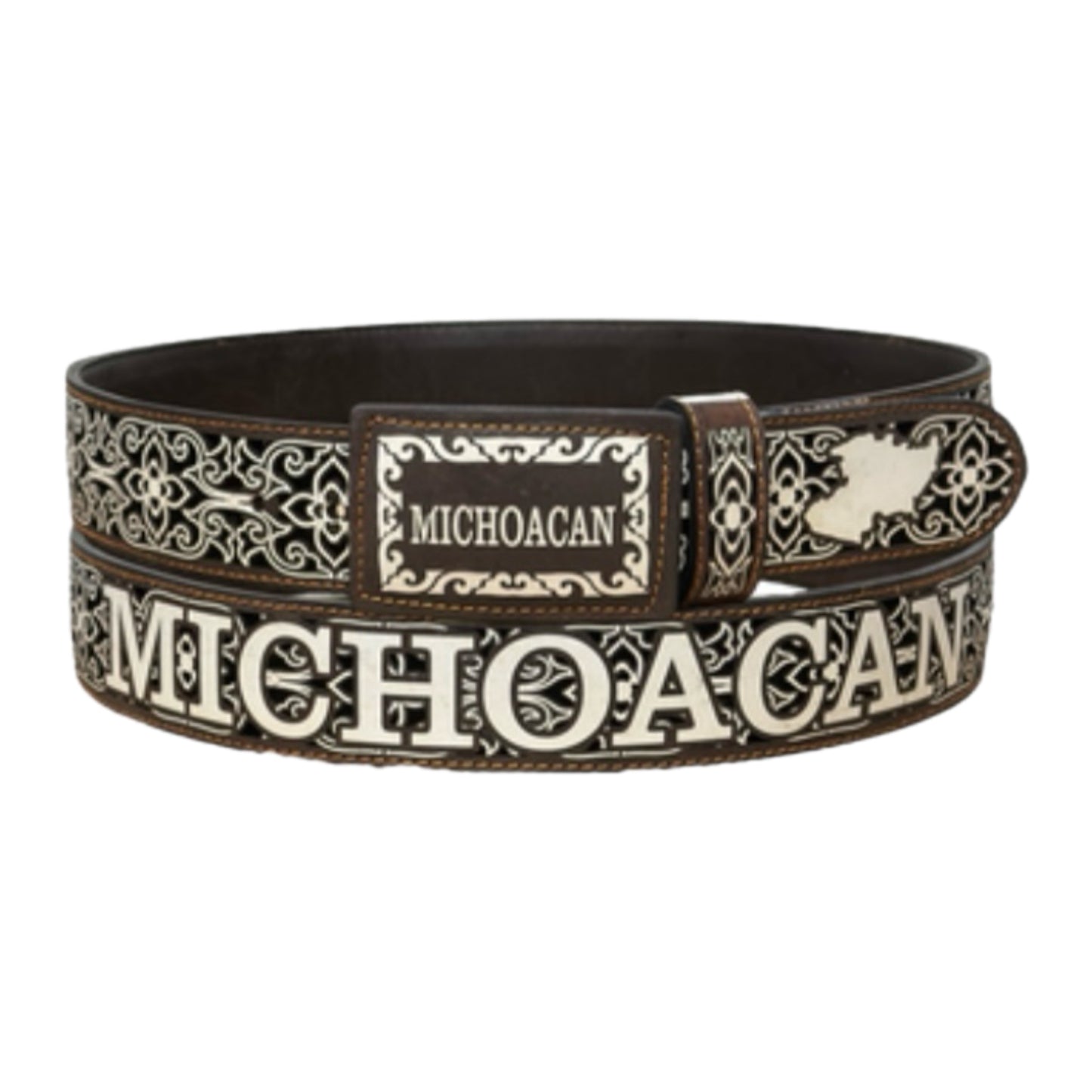 “Michoacan” Engraved Leather Belt