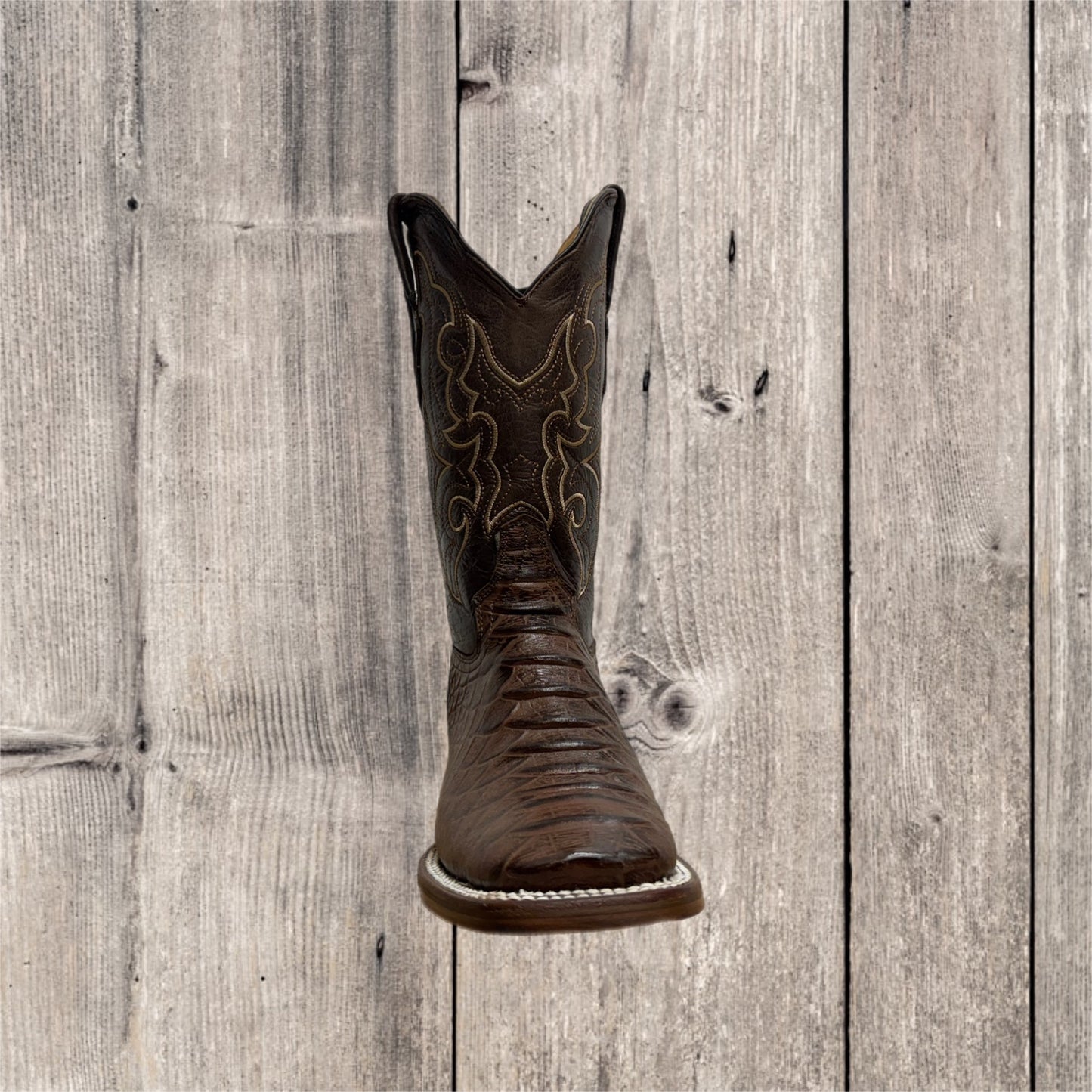 Botas vaqueras occidentales con punta cuadrada de pitón para hombre