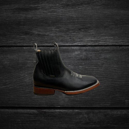 Men's Genuine Leather Square Toe Short Boots