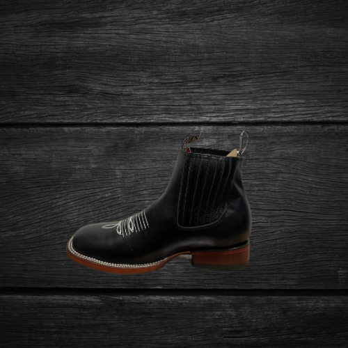 Men's Genuine Leather Square Toe Short Boots