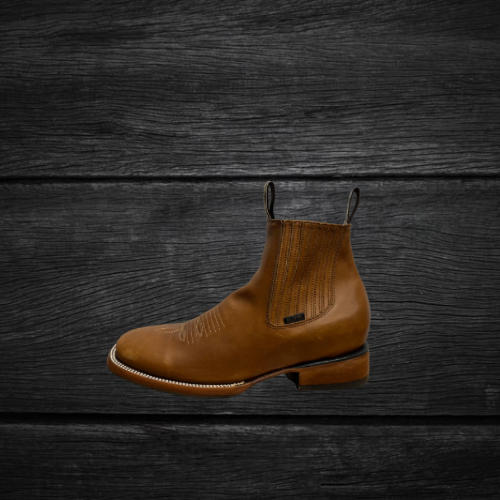 Men's Genuine Leather Square Toe Short Boots