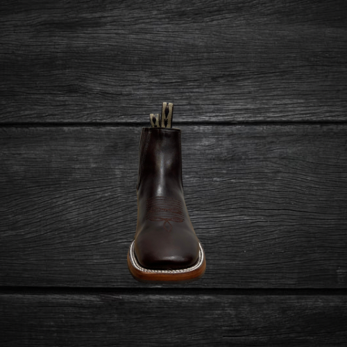 Men's Genuine Leather Square Toe Short Boots