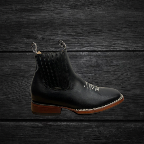 Men's Genuine Leather Square Toe Short Boots