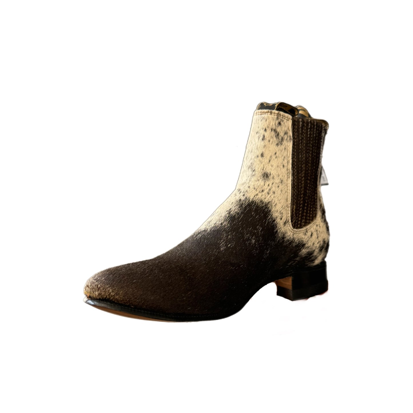 Botas cortas de piel de vaca con punta redonda para hombre