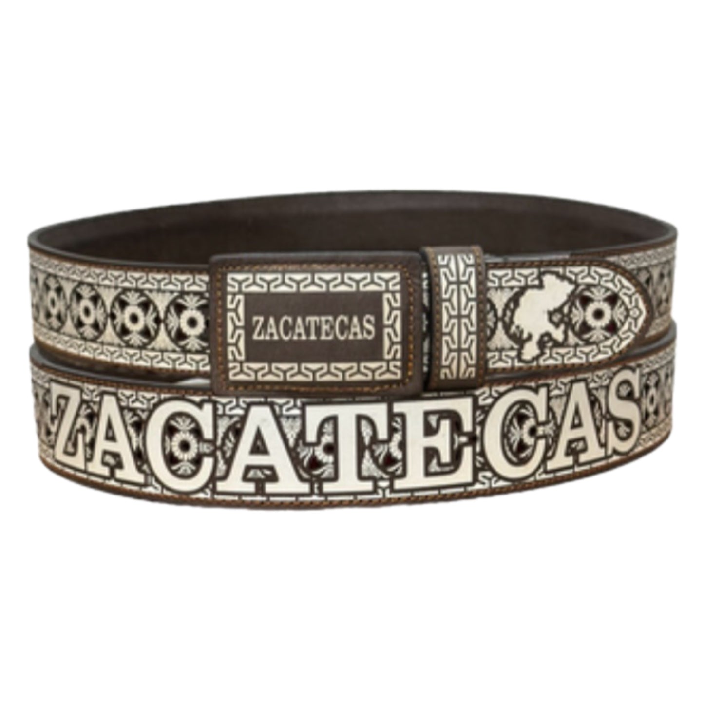 “Zacatecas” Engraved Leather Belt