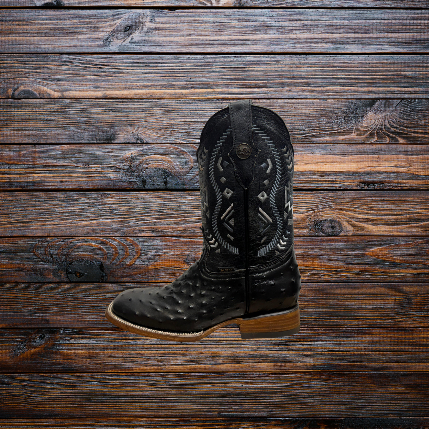 Men's Ostrich Square Toe Cowboy Boots