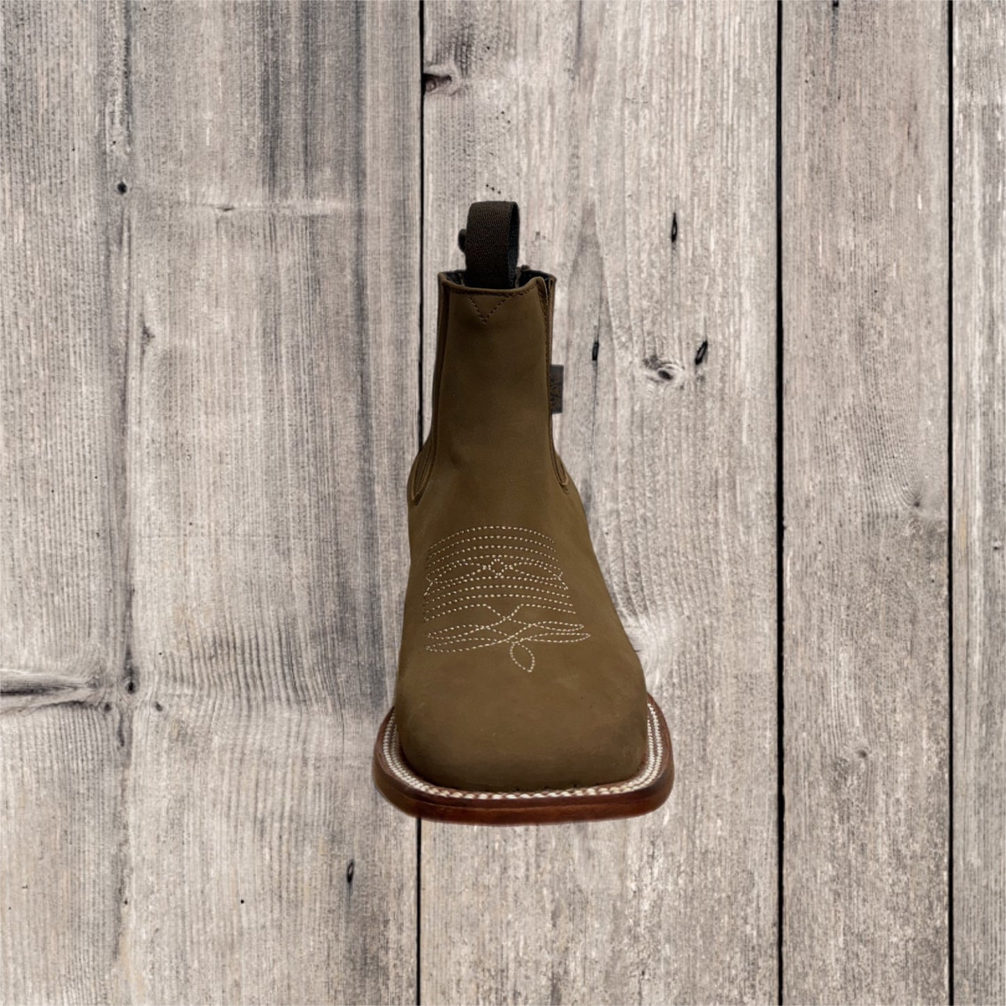 Botas cortas de nubuck con punta cuadrada para hombre