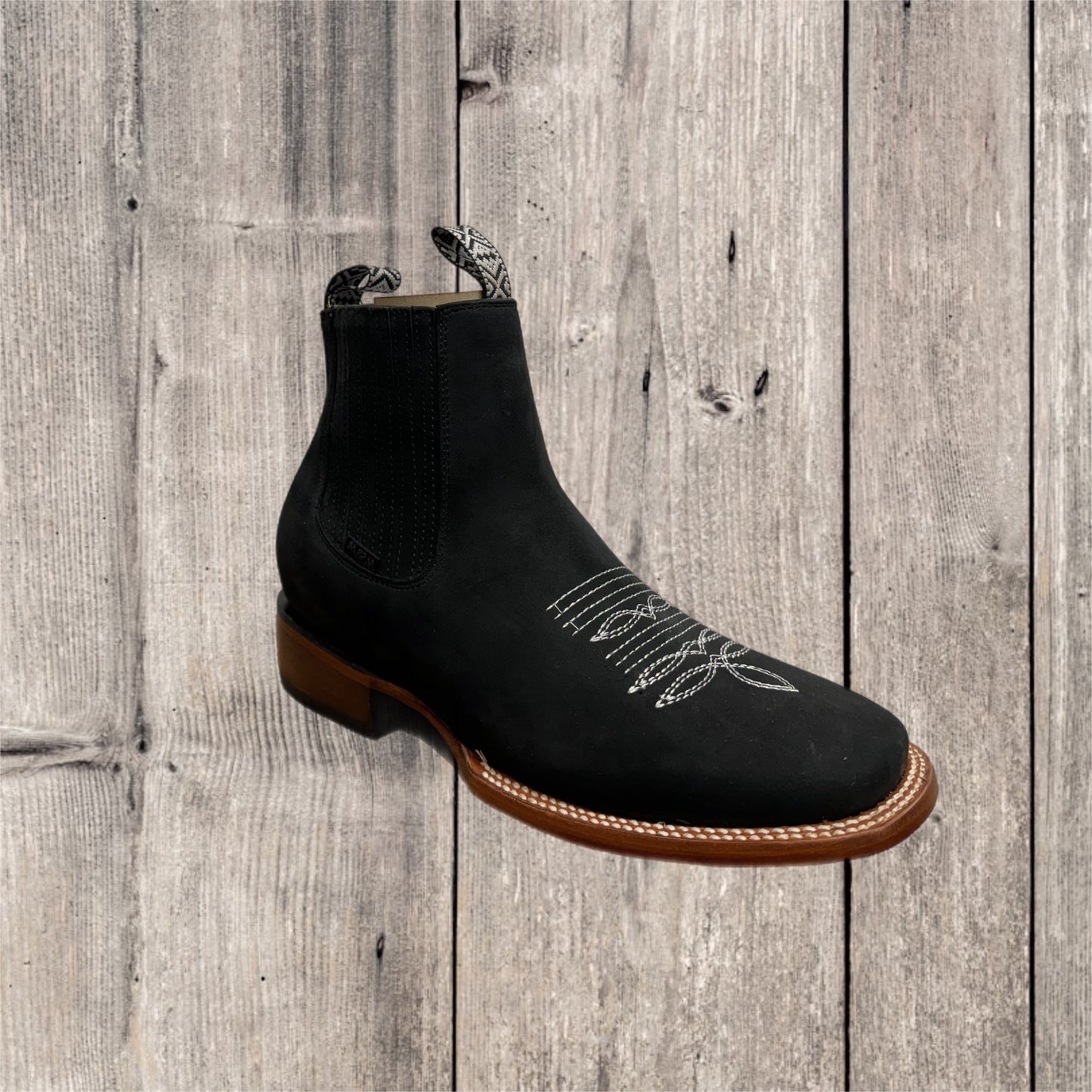 Botas cortas de nubuck con punta cuadrada para hombre