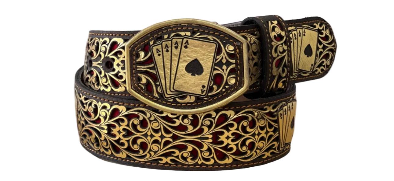 On Sale! Gold Ace of Spades Belt