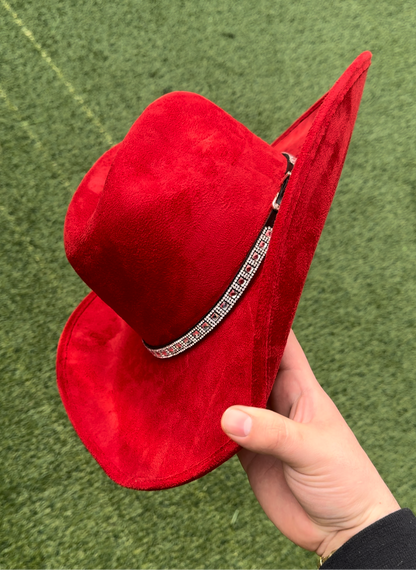 Sombrero de vaquero rojo para mujer