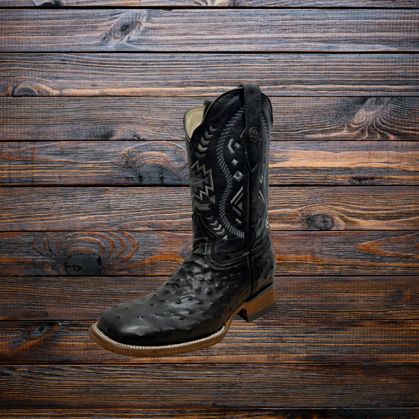 Men's Ostrich Square Toe Cowboy Boots