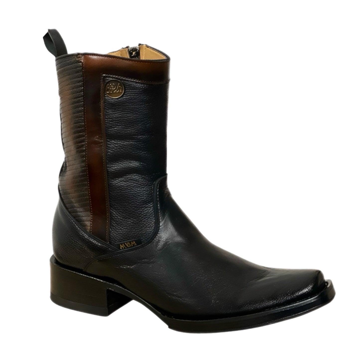 Genuine Leather Short Boots with Zipper