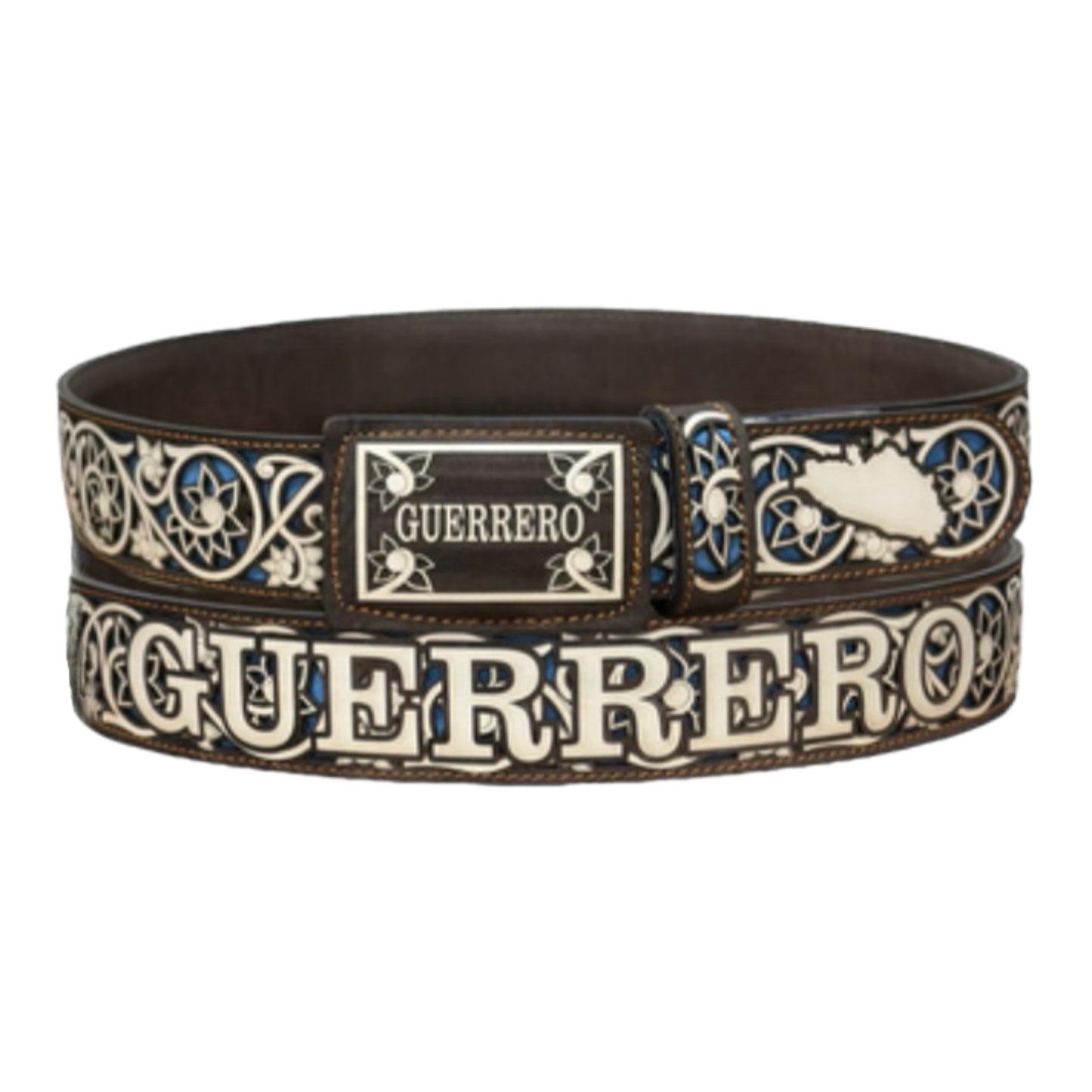 “Guerrero” Engraved Leather Belt