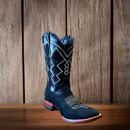 Botas vaqueras occidentales con punta cuadrada para hombre