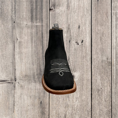 Botas cortas de nubuck con punta cuadrada para hombre
