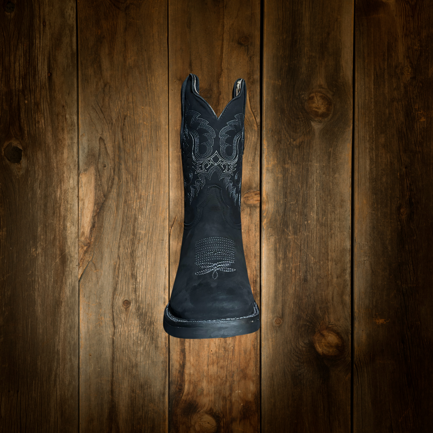 Botas de piel de vaca con punta cuadrada para hombre