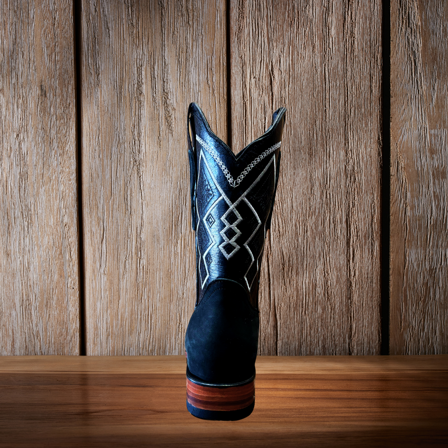 Botas vaqueras occidentales con punta cuadrada para hombre