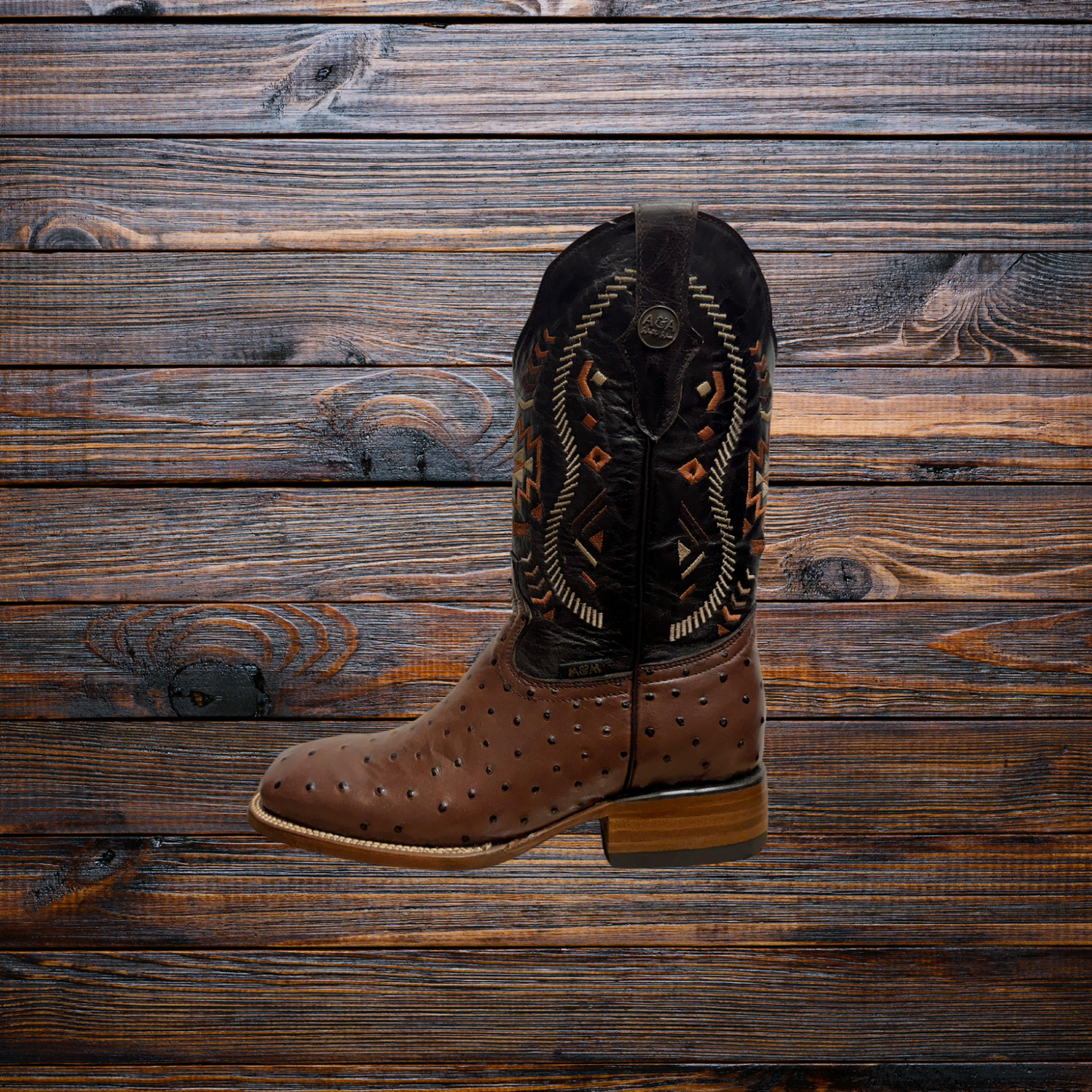 Men's Ostrich Square Toe Cowboy Boots