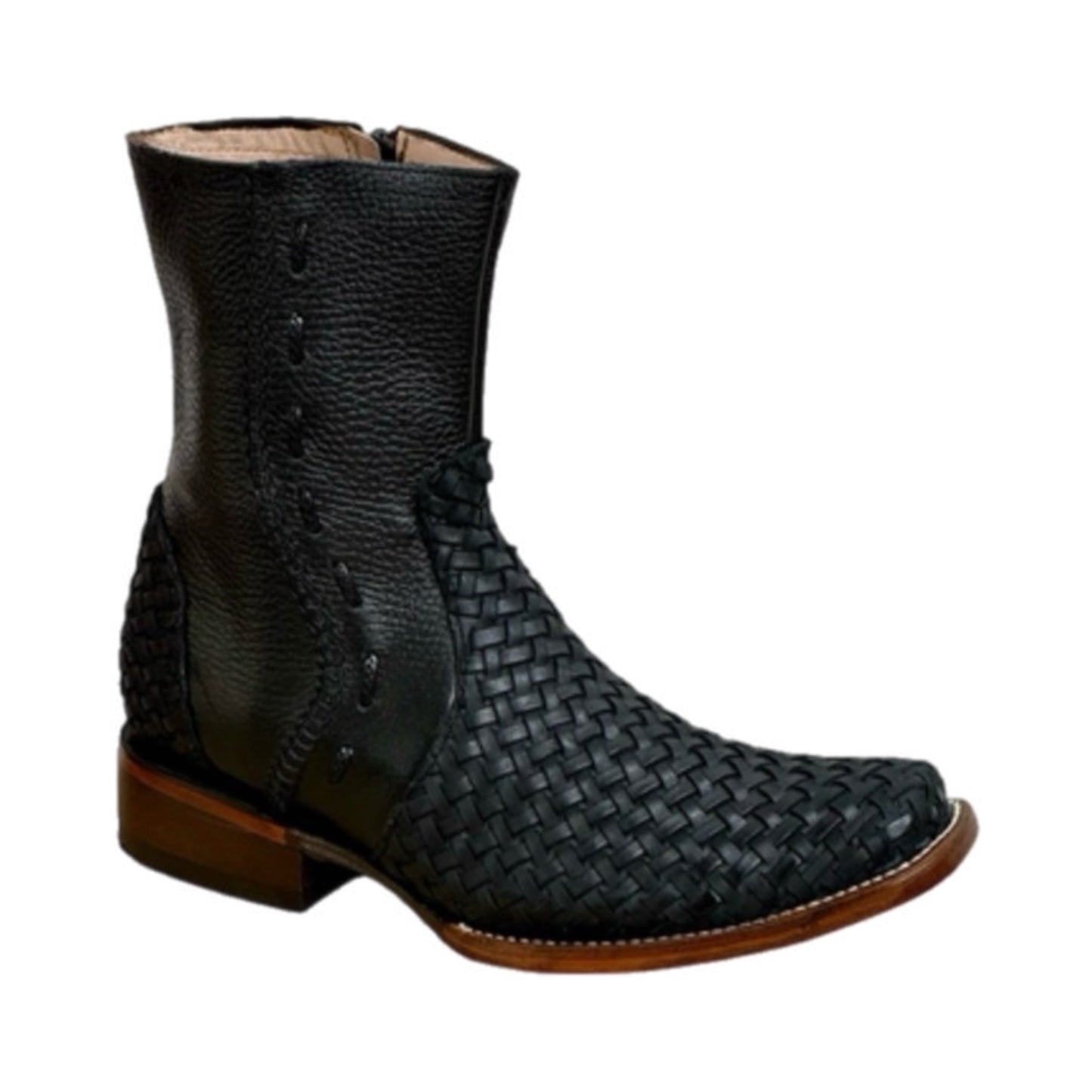 Dubai Petatillo Leather Short Boots with Zipper