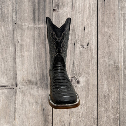 Botas vaqueras occidentales con punta cuadrada de pitón para hombre