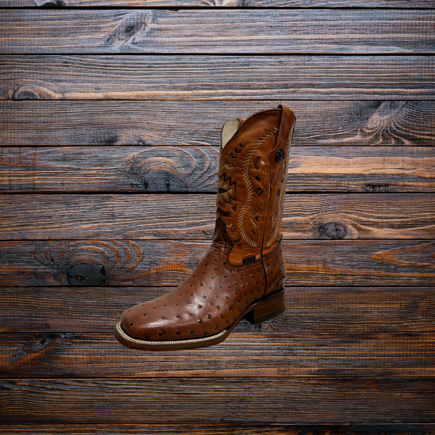 Men's Ostrich Square Toe Cowboy Boots