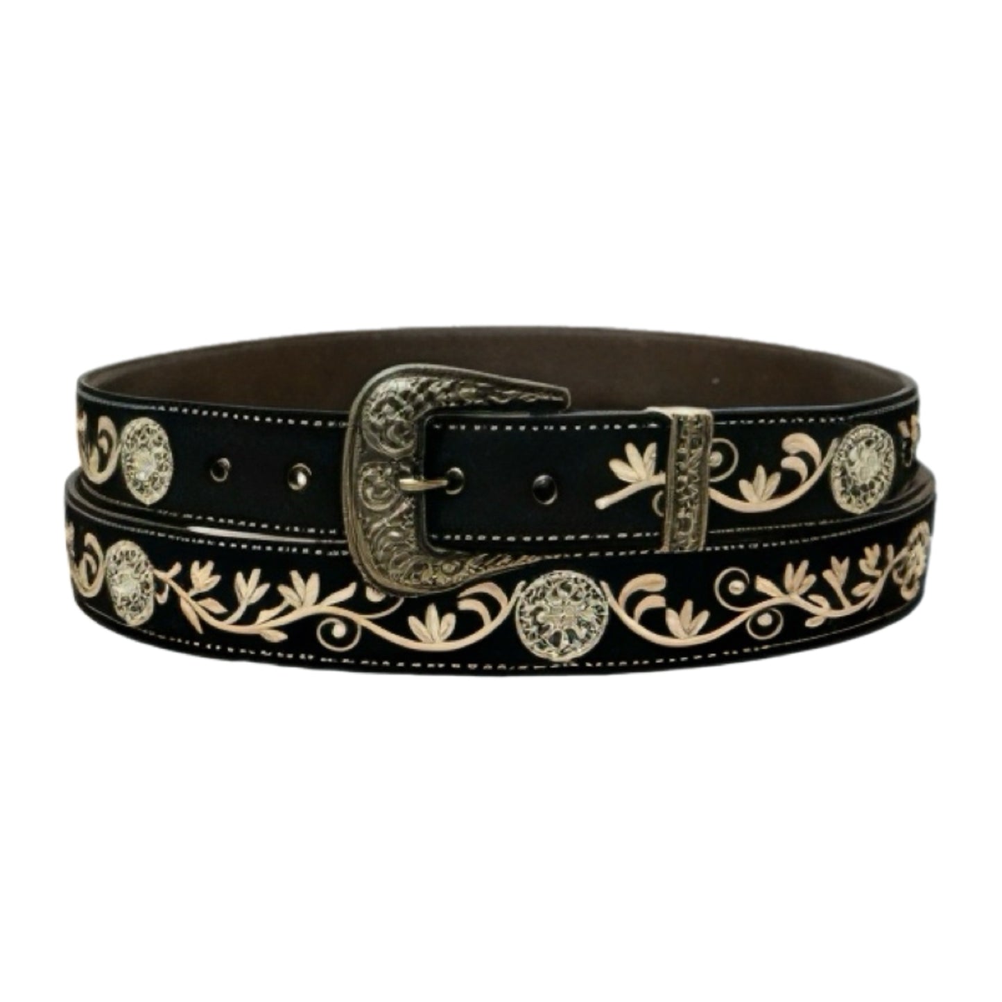 Women’s Embroidered Belt with Stone Accents