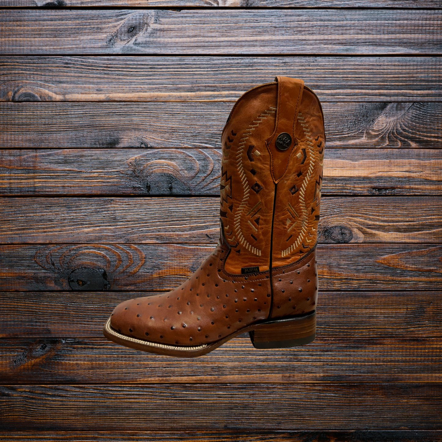 Men's Ostrich Square Toe Cowboy Boots