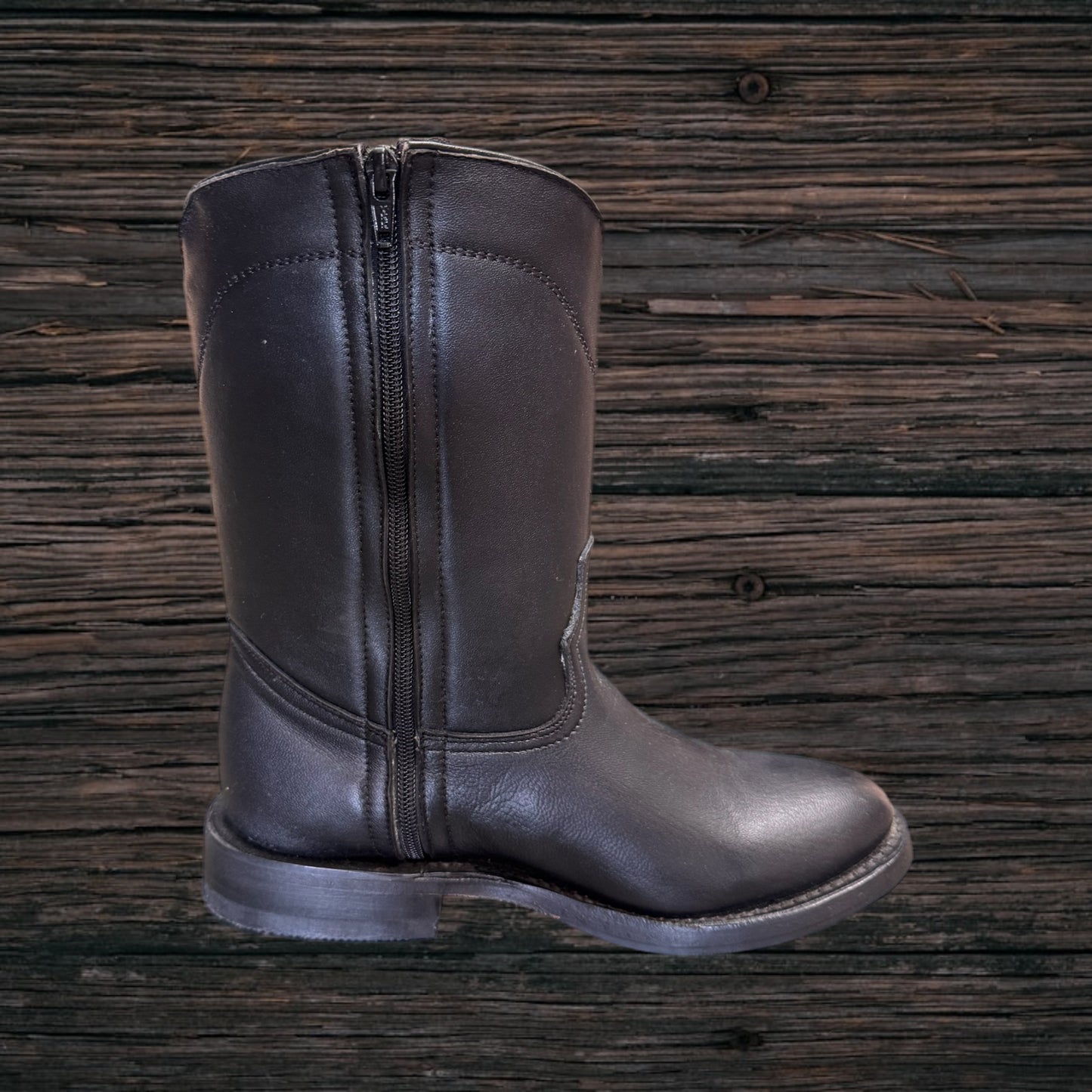 Round Toe Roper Boots with Side Zipper