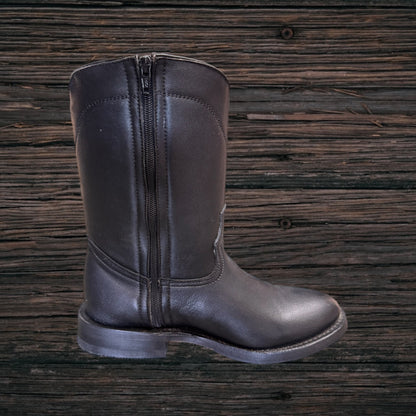 Round Toe Roper Boots with Side Zipper