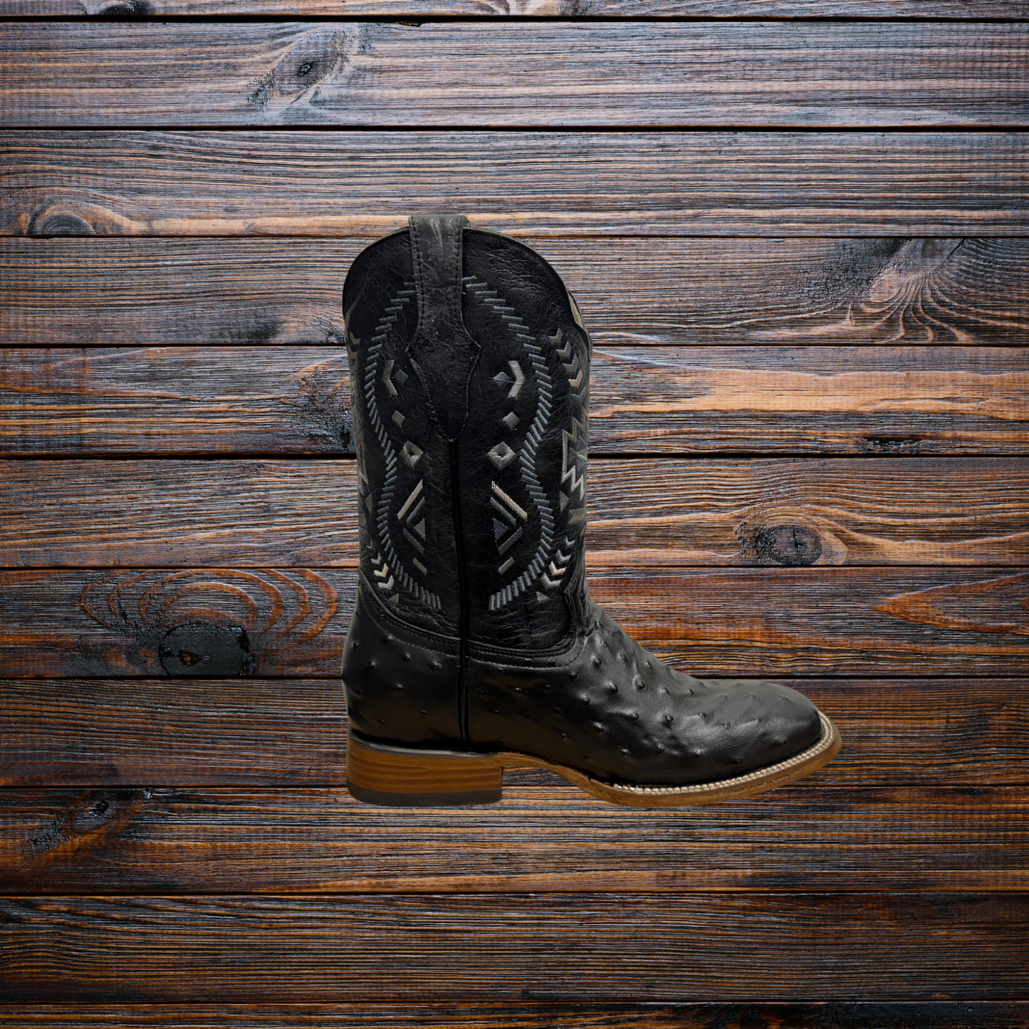 Men's Ostrich Square Toe Cowboy Boots