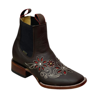Women’s Engraved Leather Short Boots