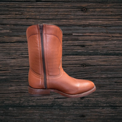 Round Toe Roper Boots with Side Zipper