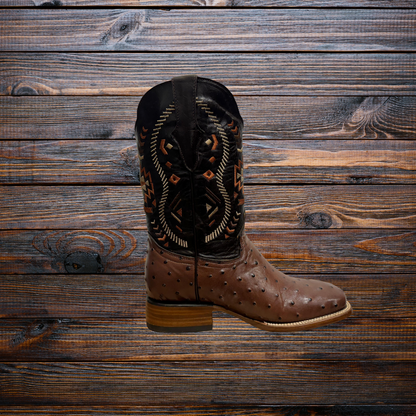 Men's Ostrich Square Toe Cowboy Boots