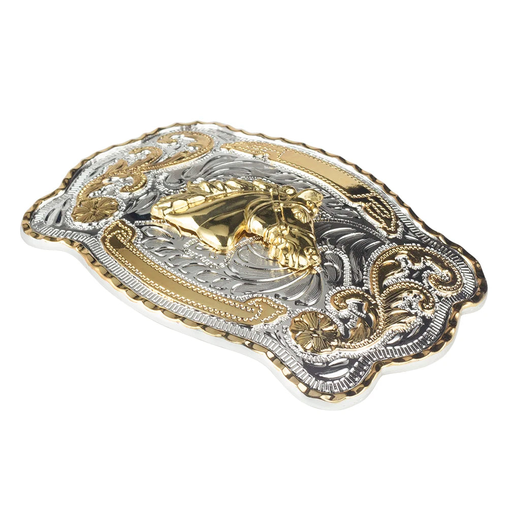 Two Tone Animal Western Belt Buckle