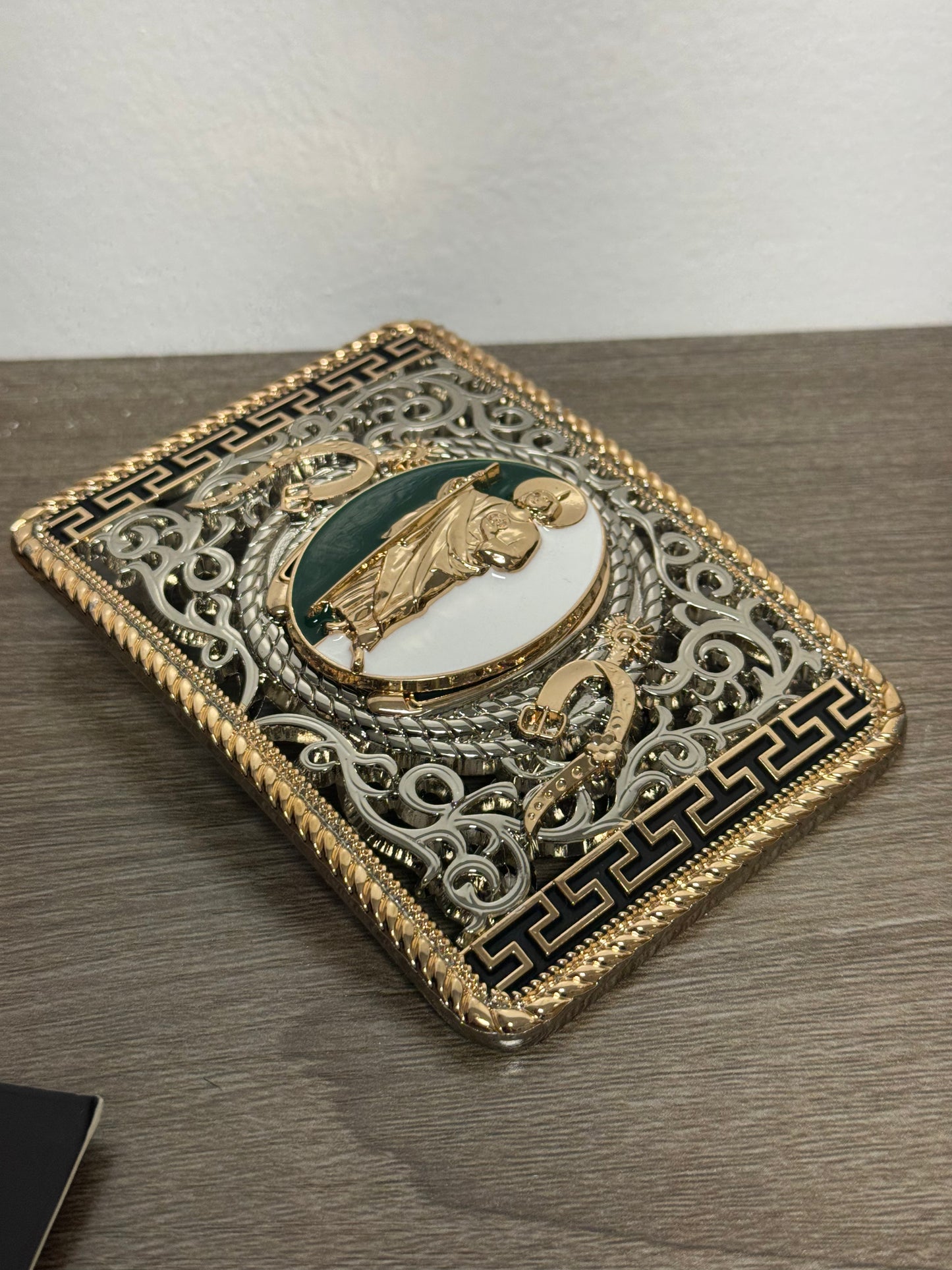 San Judas Gold Belt Buckle